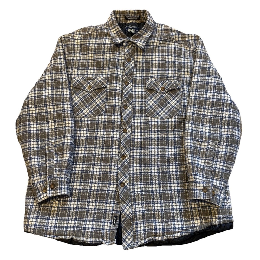 Vintage Levi's Plaid Flannel Shirt Jacket Men's XXL Lined Insulated Workwear